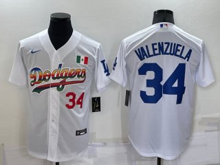 Los Angeles Dodgers #34 Toro Valenzuela White Cool Base Stitched Baseball Jersey