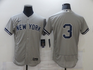 New York Yankees #3 Babe Ruth Grey Flex Base Stitched MLB Jersey