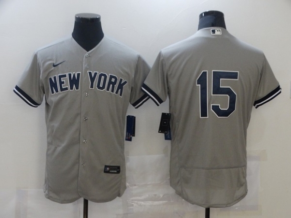 New York Yankees #15 Thurman Munson Grey Flex Base Stitched MLB Jersey