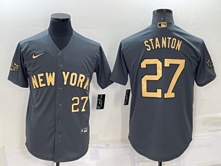 New York Yankees #27 Giancarlo Stanton 2022 All-Star Charcoal Cool Base Stitched
