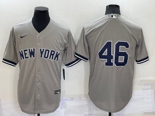 New York Yankees #46 Andy Pettitte Grey Cool Base Stitched Baseball Jersey