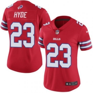 women Buffalo Bills #23 Micah Hyde Red Color Rush Stitched Jersey(Run Small)