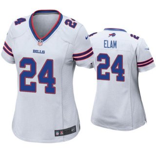 women Buffalo Bills #24 Kaiir Elam White Stitched Football Jersey