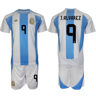 Argentina #9 Gabriel Batistuta White Blue 2024-25 Home Soccer Jersey Suit