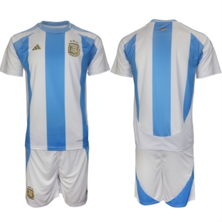 Argentina Blank White- Blue 2024-25 Home SoccerJersey Suit