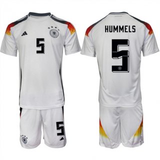 Germany #5 Hummels White 2024-25 Home Soccer Jersey Suit