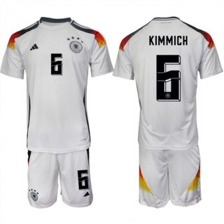 Germany #6 Joshua Kimmich White 2024-25 Home Soccer Jersey Suit