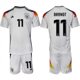 Germany #11 Julian Brandt White 2024-25 Home Soccer Jersey Suit
