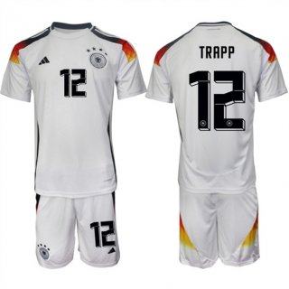Germany #12 Kevin Trapp White 2024-25 Home Soccer Jersey Suit