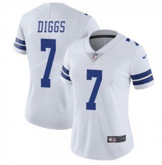 women Dallas Cowboys #7 Trevon Diggs White Vapor Untouchable Limited Stitched