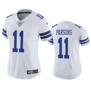 women Dallas Cowboys #11 Micah Parsons White Vapor Untouchable Limited Stitched
