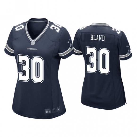 women Dallas Cowboys #30 DaRon Bland Navy Stitched Game Jersey(Run Small) 2