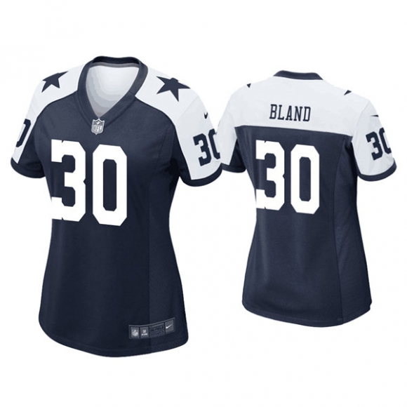 women Dallas Cowboys #30 DaRon Bland Navy Stitched Game Jersey(Run Small)