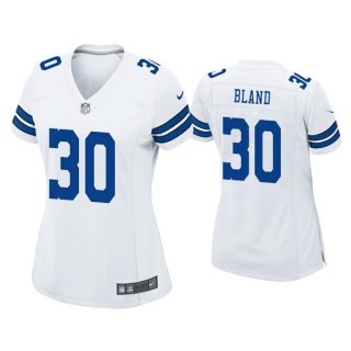 women Dallas Cowboys #30 DaRon Bland White Stitched Game Jersey(Run Small) 2