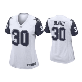 women Dallas Cowboys #30 DaRon Bland White Stitched Game Jersey(Run Small)