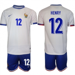 France #12 Henry White 2024-25 Away Soccer Jersey Suit