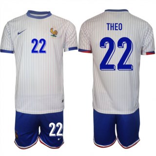 France #22 Theo White 2024-25 Away Soccer Jersey Suit