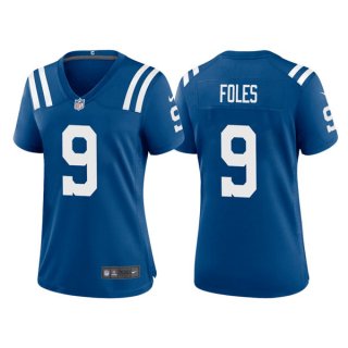 women Indianapolis Colts #9 Nick Foles Royal Stitched Game Jersey