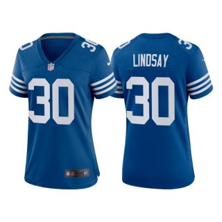 women Indianapolis Colts #30 Phillip Lindsay New Blue Stitched Jersey(Run Small)