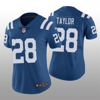 women Indianapolis Colts #28 Jonathan Taylor Blue Vapor Untouchable Limited Stitched