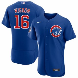 Chicago Cubs #16 Patrick Wisdom Blue Flex Base Stitched Jersey