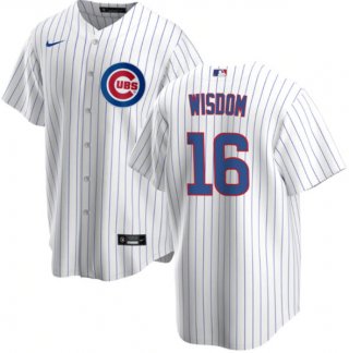Chicago Cubs #16 Patrick Wisdom White Cool Base Stitched Baseball Jersey