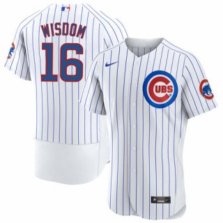 Chicago Cubs #16 Patrick Wisdom White Flex Base Stitched Jersey