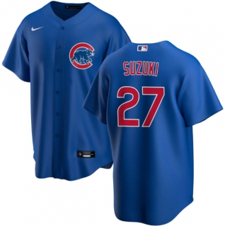 Chicago Cubs #27 Seiya Suzuki Blue Stitched Baseball Jersey