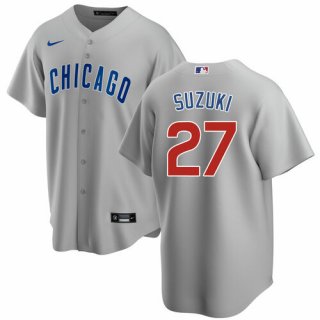 Chicago Cubs #27 Seiya Suzuki Gray Cool Base Stitched Baseball Jersey