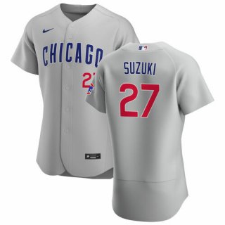 Chicago Cubs #27 Seiya Suzuki Gray Flex Base Stitched Jersey