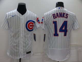 Chicago Cubs #14 Ernie Banks White Flex Base Stitched Jersey