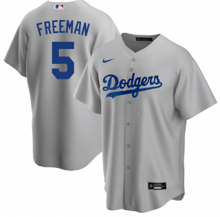 Los Angeles Dodgers #5 Freeman gray game jersey