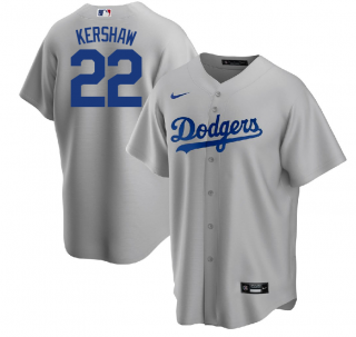 Los Angeles Dodgers #22 Kershaw s gray game jersey