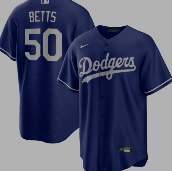 Los Angeles Dodgers #50 Mookie Betts blue game jersey