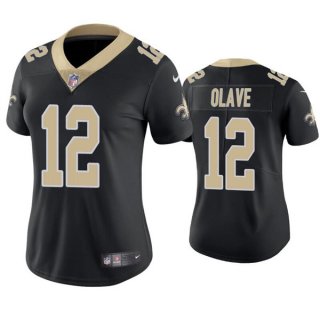 women New Orleans Saints #12 Chris Olave Black Vapor Untouchable Limited Stitched