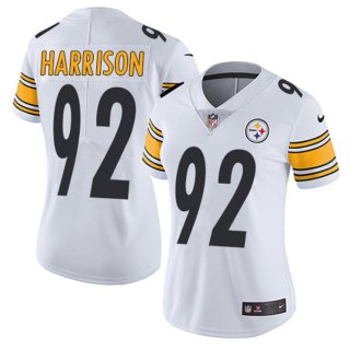 women Pittsburgh Steelers #92 James Harrison White Vapor Untouchable Limited Stitched