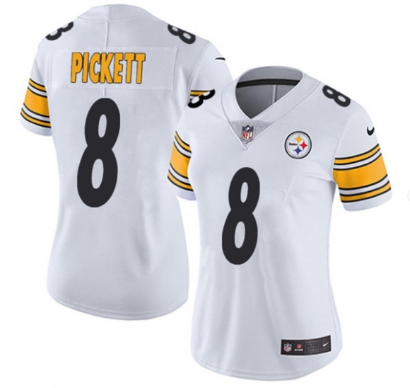women Pittsburgh Steelers #8 Kenny Pickett White Vapor Untouchable Limited Stitched