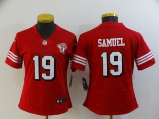women San Francisco 49ers #19 Deebo Samuel Scarlet 75th Anniversary Stitched Jersey(Run