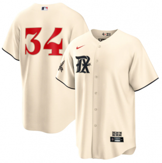 Texas Rangers #34 Nolan Ryan Cream 2023 City Connect Stitched Baseball Jersey