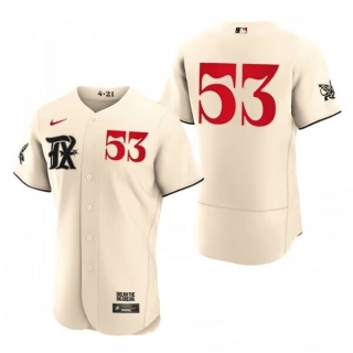 Texas Rangers #53 Adolis García Cream 2023 City Connect Flex Base Stitched Baseball