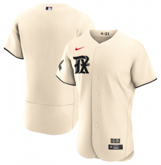 Texas Rangers Blank Cream 2023 City Connect Flex Base Stitched Baseball Jersey