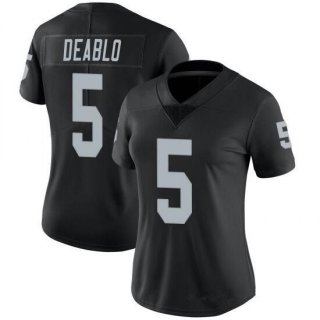 women Oakland Raiders#5 Divine Deablo Black Vapor Untouchable Limited Stitched