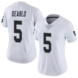 women Oakland Raiders#5 Divine Deablo White Vapor Untouchable Limited Stitched