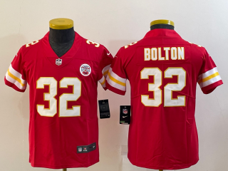 Youth Kansas City Chiefs #32 Nick Bolton Red Vapor Untouchable Limited Stitched