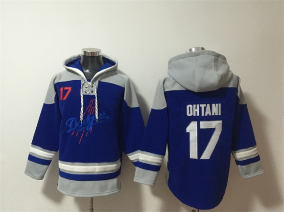 Los Angeles Dodgers #17 Shohei Ohtani Blue Ageless Must-Have Lace-Up Pullover
