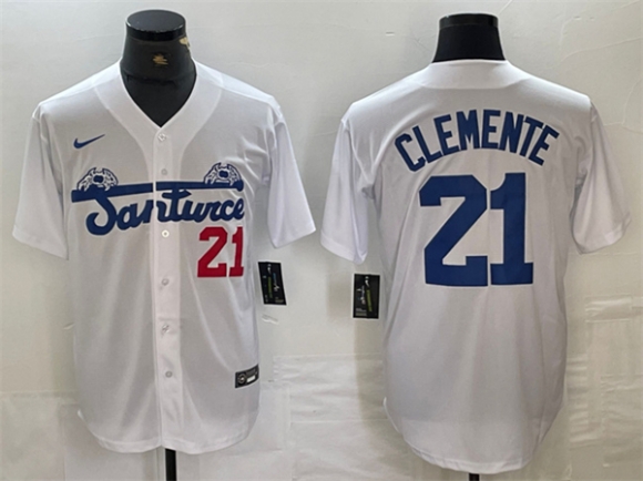 Santurce Crabbers #21 Roberto Clemente White Cool Base Stitched Baseball Jersey