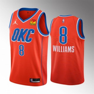 Oklahoma City Thunder #8 Jalen Williams Orange Statement Edition Stitched Basketball