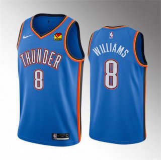 Oklahoma City Thunder #8 Jalen Williams Blue Icon Edition Stitched Basketball Jersey