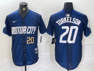 Tigers #20 Spencer Torkelson 2024 Navy City Connect Cool Base Limited 3