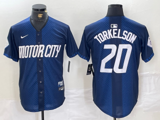 Tigers #20 Spencer Torkelson 2024 Navy City Connect Cool Base Limited